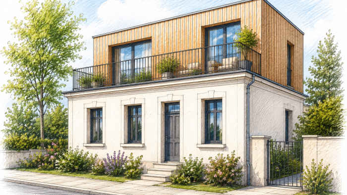 Surélévation de maison à Tours